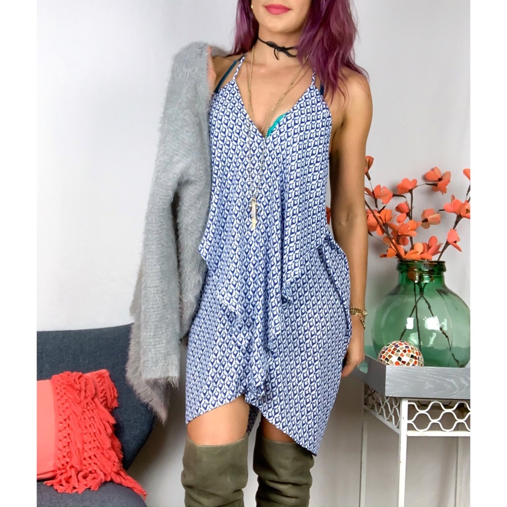 Draped Paisley Dress